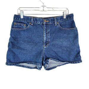 Womens Newport News Jeanology Collection Blue Denim Shorts 100% Cotton Size 12
